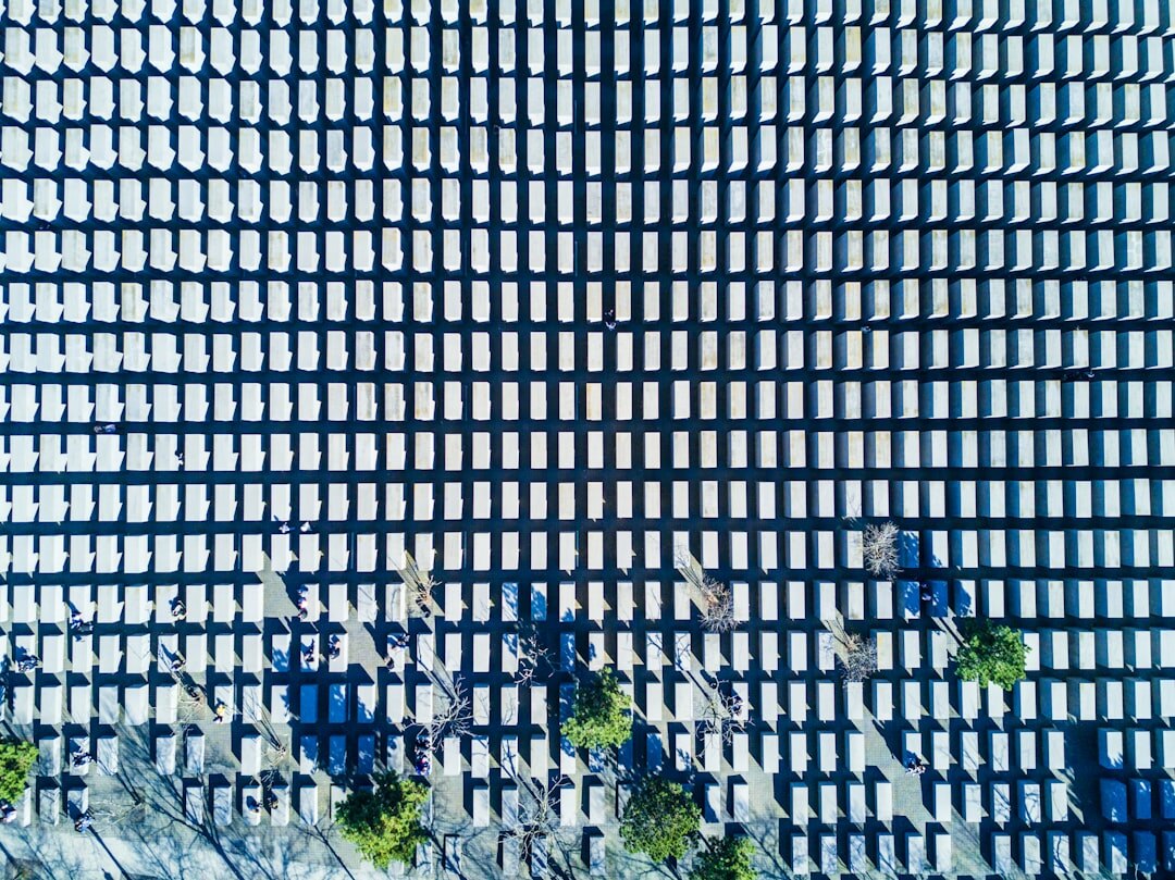 Conference audience from above aerial view